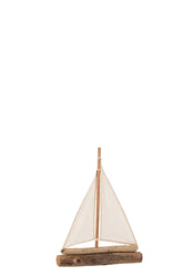 Voilier en bois flotté naturel petit - (11320)
